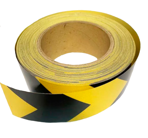 Самоклеющаяся светоотражающая лента черно-желтая SH512 (50мм*45,7м)